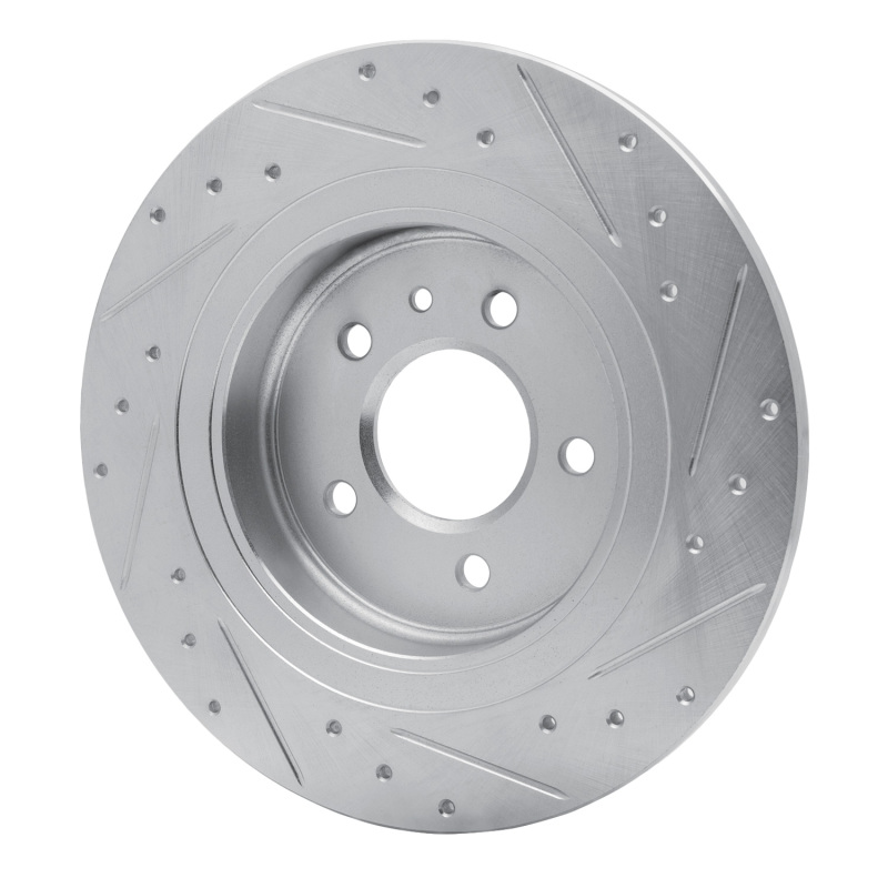 Buick Envision Brake Rotor (1) - Rear Left - R1 Concepts - Drilled & Slotted - Silver - `16-`18